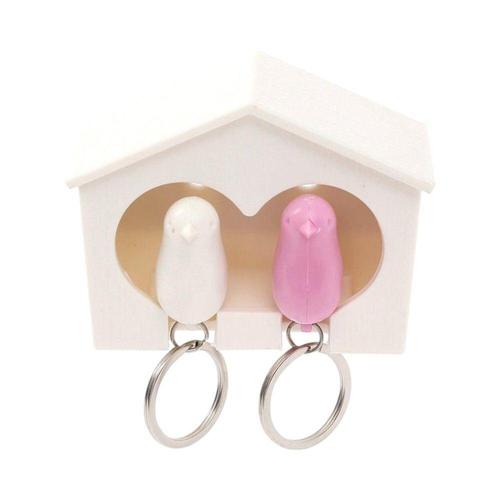 [셀럽하우스]버드 NKCLUNFB 열쇠고리 케이스 (핑크 화이트) DK33