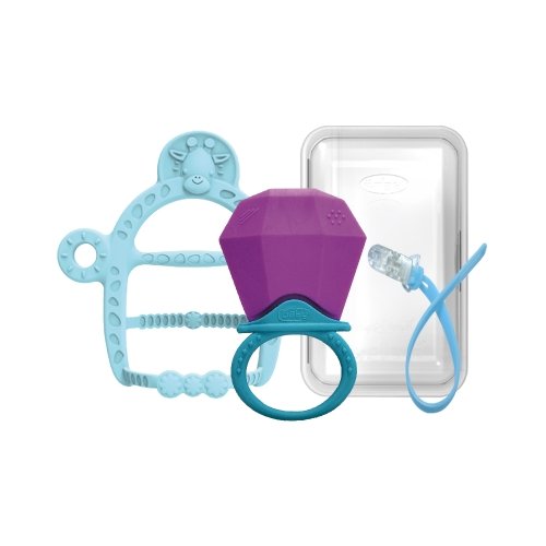 앙쥬 주식회사 앙쥬 치발기 2종세트 (보석+팔찌 블루+집게홀더1p+케이스1p) 신생아 아기 치아발육기 장난감