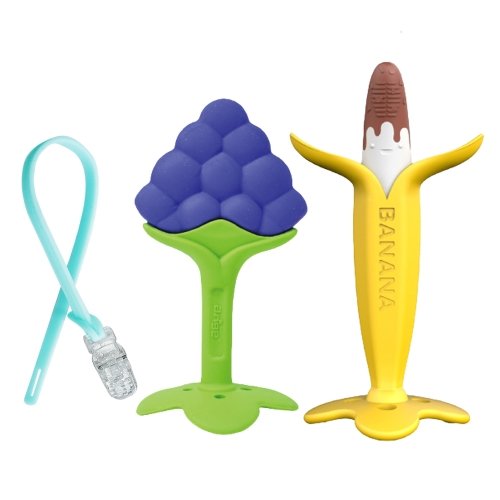 앙쥬 주식회사 앙쥬 치발기 선물세트13 (초코바나나+팔찌 핑크+집게홀더) 신생아 아기 치아발육기 장난감