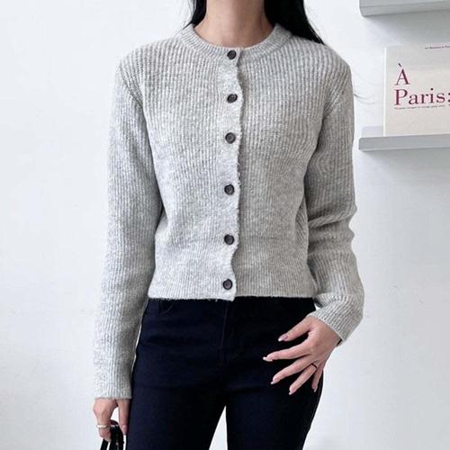 [셀럽하우스]베이직 LSFG3691 여성 니트 가디건 여자 라운드 겨울 가디건