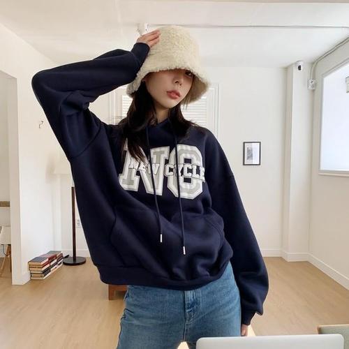 [청평화]로시엘 오버핏 그래픽 기모 후드티