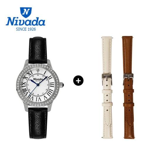 [니바다][NIVADA] 니바다 1+2 체인저블 여성용 가죽시계 3014 (3가지연출)