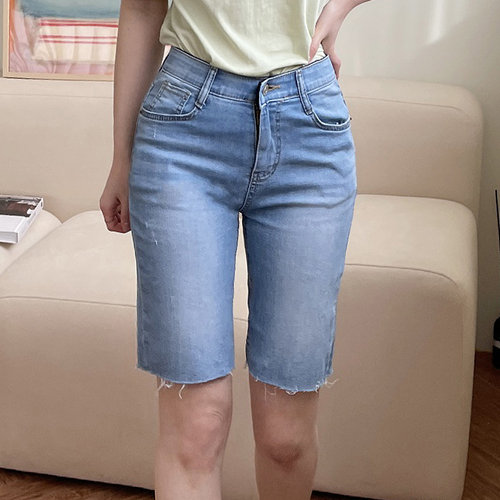 아이우먼 워싱밑단컷팅4부팬츠 FYL130M207 빅사이즈