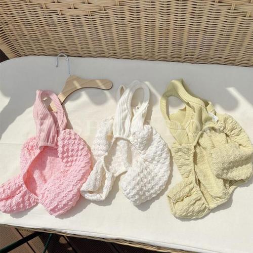 셀러허브 [OFM75210]강아지 엠보 멜빵 올인원 1P 봄가을 바지