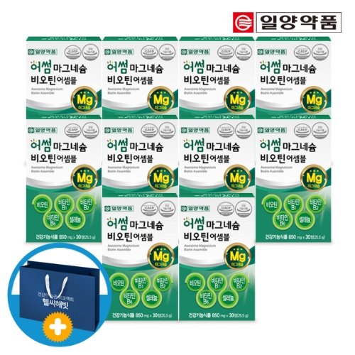 일양약품 산화 마그네슘 비오틴 비타민B 영양제 10박스 (쇼핑백포함)