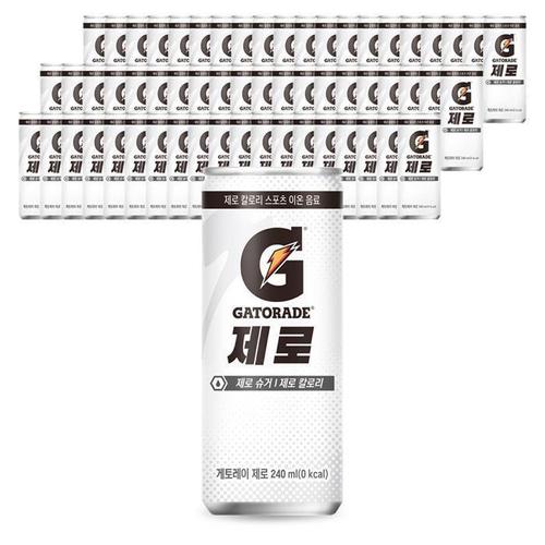 [롯데]롯데칠성 게토레이 제로 슈거 240ml X 60캔 (37847495)