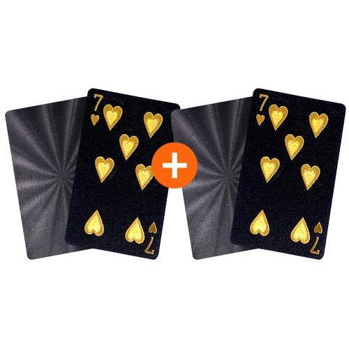 [탑스코리아]1+1 고급 플라스틱 포커 카드  트럼프 카지노칩 게임 블랙 카드 방수