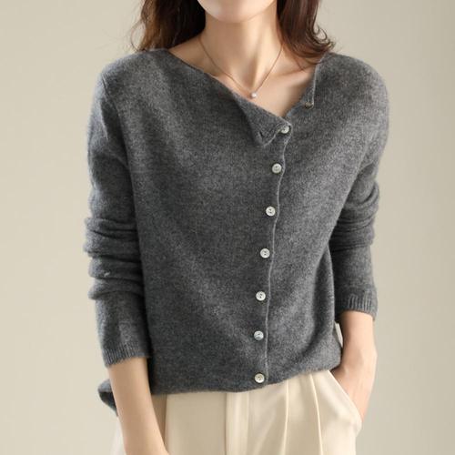 어워즈 니트 버튼 긴팔 스웨터 탑