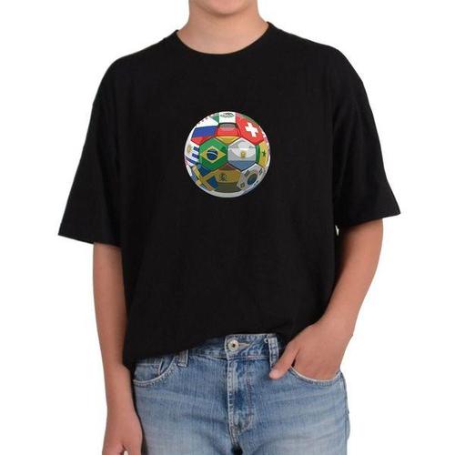 [에이치플러스몰]길단 반팔 USA핏 축구공 월드컵대회 축구 잘하는 나라 SOCCER그림 다양한색상 전사이즈