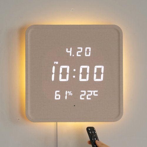 지성아이엔씨 플라이토 3세대 백라이트 스퀘어 온습도 LED 벽시계 / 포토사은품