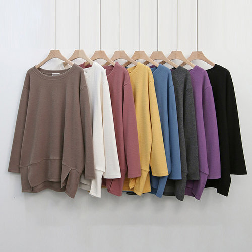 (주)강물처럼 빅사이즈사랑해요 K476L210 컬러겉기모긴팔티셔츠 BQ