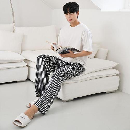 하프클럽 [버블돌]팰리스 체크 남성 커플잠옷 파자마바지