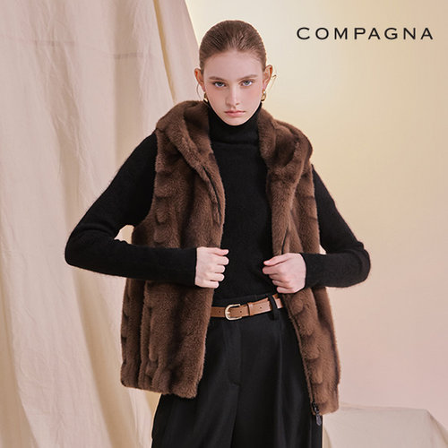 [방송에서만][꼼빠니아] 25FW FAUX 밍크퍼 후드베스트