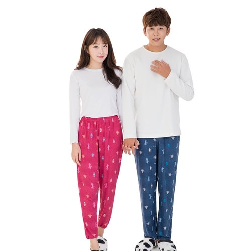 피치기모 커플 파자마 바지 홈웨어 가을 겨울 선인장