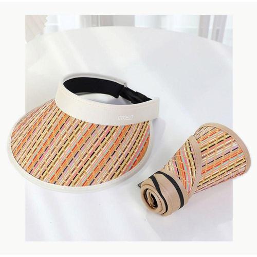 에이치플러스몰 여름 뜨거운 햇빛차단 인디언컬러챙 밀짚 썬캡 모자 WF1D5AE