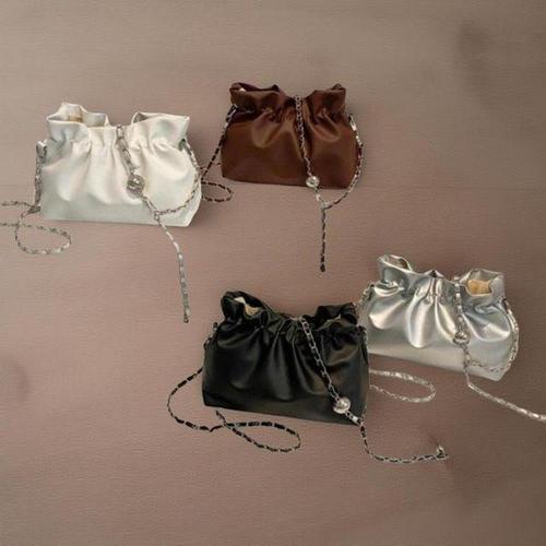 [신상오픈런]여성용 심플 체인 스트랩 복조리 만두 크로스백