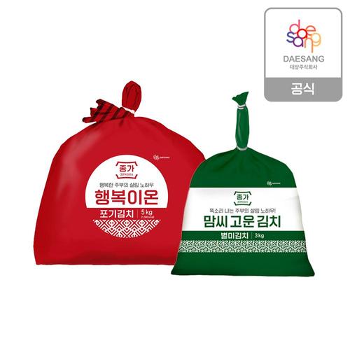 대상 종가집 행복이온 포기김치 5kg + 총각김치 3kg