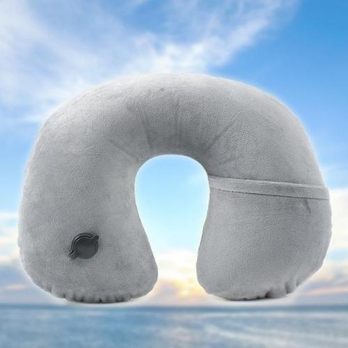 [더블유쇼핑]굿웰 에어 목쿠션 휴대용 여행 장거리 목베개 그레이_12797932_588410