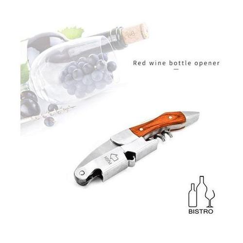 원목 손잡이 2단 와인 오프너 가죽 케이스 포함 모과 나무 따개 WFJIR67