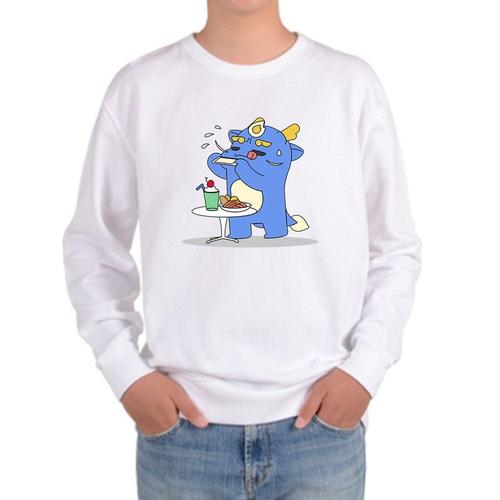 맨투맨 청룡의 해 이모티콘 간식 디저트 음료수 더운 WE3AE5C