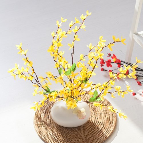 개나리 조화 화병 봄소식 set 50cm 인테리어 꽃 테이블 장식 소품 행사 꾸미기