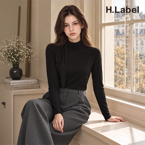 [H.LABEL] 26FW 모달 블렌디드 텐션 타이 블라우스 4종