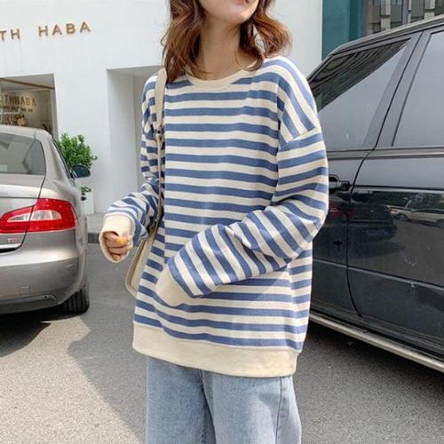 2컬러 스트라이프 맨투맨 긴팔 티셔츠 DHH-D55 WD597CB