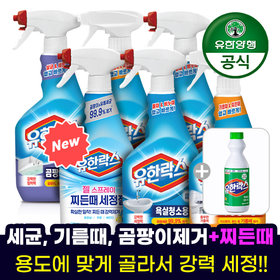 유한락스 욕실청소용 600ml x 6개 + 찌든때 제거 후레쉬 500ml