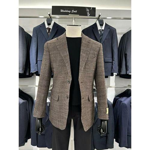 하프클럽 [트루젠]MARIO 이태리수입 프미리엄 캐시미어&울 브라운 비지니스 캐주얼 남자 콤비 자켓 TW8812025013