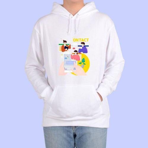 [에이치플러스몰]온택트 스마트러닝 디자인 후드티 커플티 여자후드티