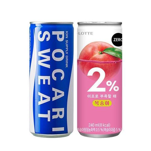 [코카콜라]이프로 부족할 때 복숭아 240ml 15캔 + 포카리스웨트 240ml 15캔 1박스 이온음료 (32876734)