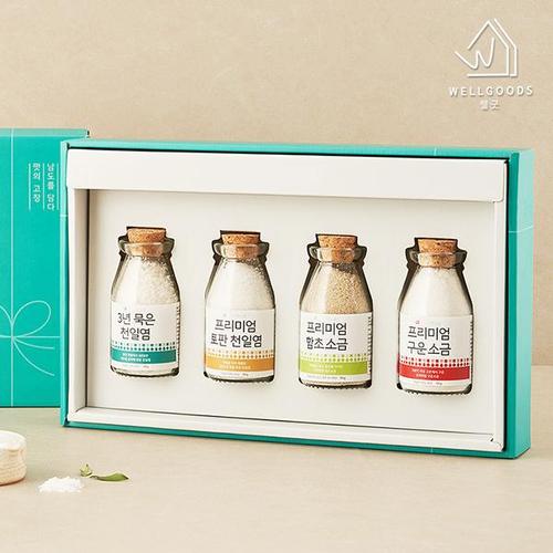 [웰굿]프리미엄 소금 선물세트 명품2호(천일염,함초,토판,구운)