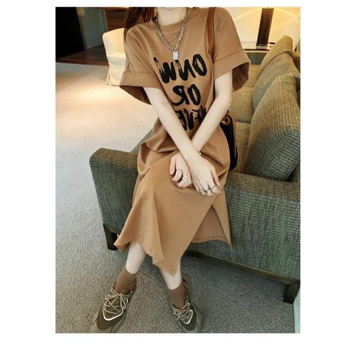 [셀럽하우스]캐쥬얼원피스룩 OCPC3210 캐주얼 레터링 롱원피스