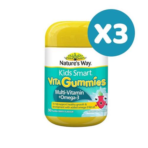 [해외] [명절특가] 네이쳐스웨이 키즈스마트 비타구미 오메가3 멀티비타민 90정X3개