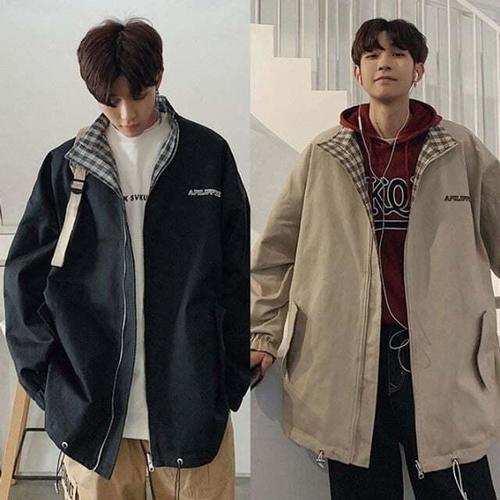 기타제조사 [셀럽하우스]오버핏 FILZ0387 양면 바람막이 봄자켓 리버스블 캐주얼아우터