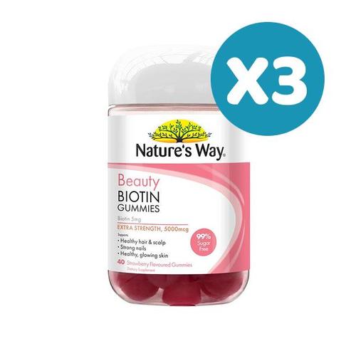 [해외] [명절특가] 네이쳐스웨이 뷰티 비오틴 40구미X3개