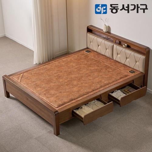 ★신상특가★ [가죽수납] 편백나무 인볼브 황토볼 흙침대 Q 퀸 DF645663