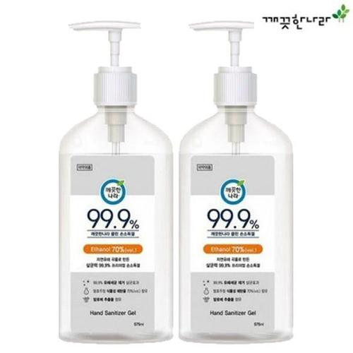[땡큐온]깨끗한나라 클린 손소독겔 99.9% 575ml x2개 대용량