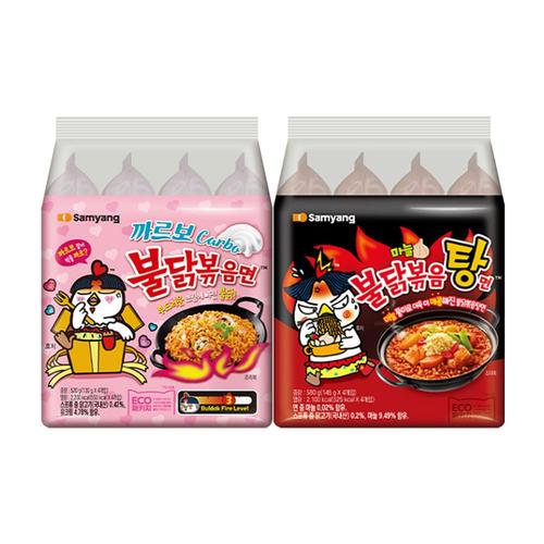 삼양 까르보 불닭볶음면 130g X 4봉 + 불닭볶음탕면 145g X 4봉