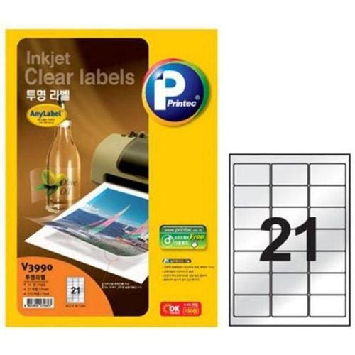 주식회사 금수저몰 투명라벨 V3990-5 21칸 5매 1권 63.5x38.1mm GWM (WFGKNWE)