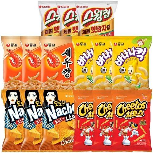하프클럽 [동서식품]인기과자15봉(스윙칩3봉+새우깡3봉+바나나킥3봉+도도한나쵸3봉+치토스3봉)