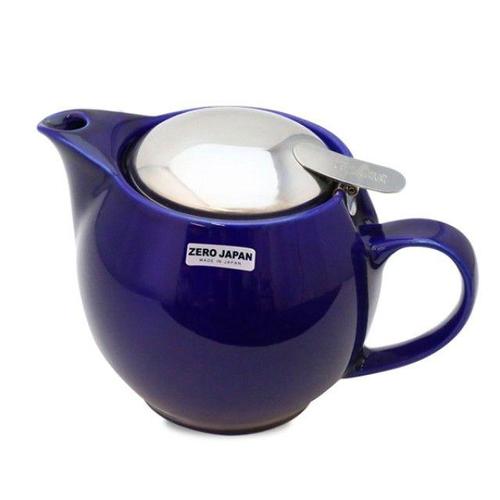 차주전자 도자기 라운드티포트 450ml 마린블루 티팟 심플티포원 거름망주전자 HW18C435