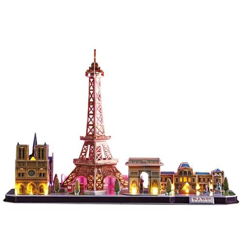 3D 입체퍼즐 시티라인 파리 LED 입체 퍼즐놀이 완구 게임