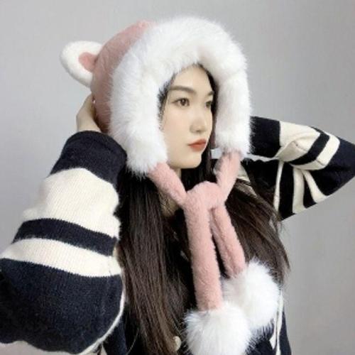 에이치플러스몰 겨울모자 방울방울곰돌이귀달이모자귀덮개모자트래퍼햇 WFOI8P3