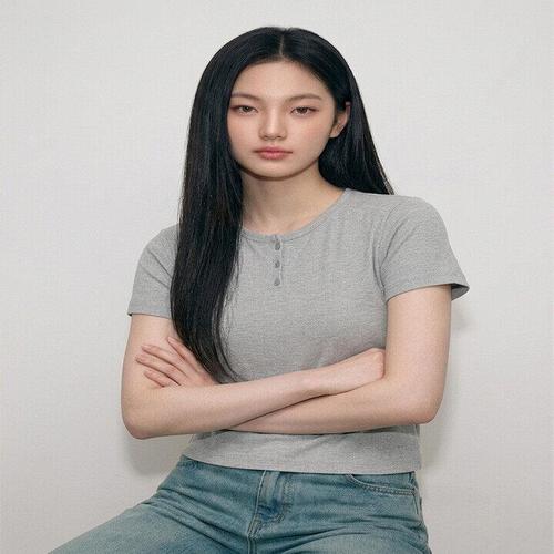 [행텐틴즈]행텐틴즈 여아 슬림핏 웨일 헨리넥 반팔 티셔츠_055(14570-131-419-05)