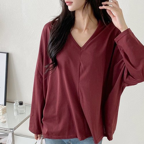 아이우먼 빅사이즈 108 가오리절개브이긴팔티 DILE632_