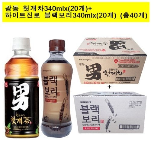 [광동]광동헛개차340mlx(20개)+블랙보리340ml(20개)