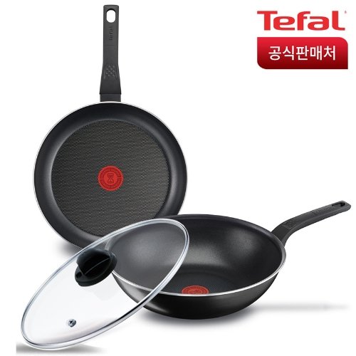테팔 심플리클린 3종(후라이팬30+웍28+정품뚜껑)