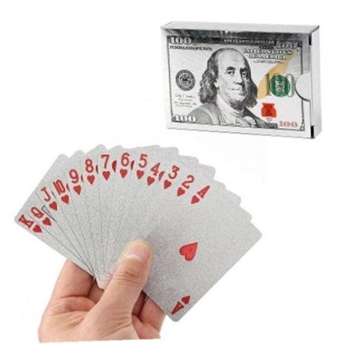 [에이치플러스몰]로얄카드 100달러트럼프카드(실버)바이시클홀덤카드게임 WFKQJK1