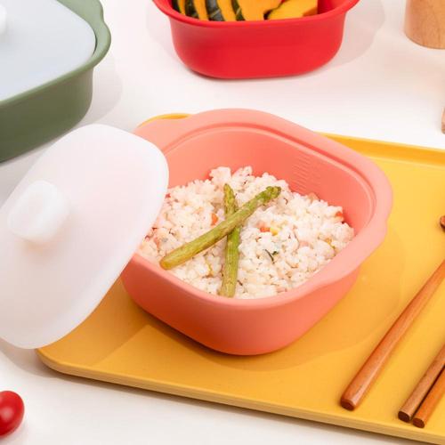 실리잇 국내생산 실리콘 전자레인지 용기 사각 찜기 냄비 계란찜기 S 600ml